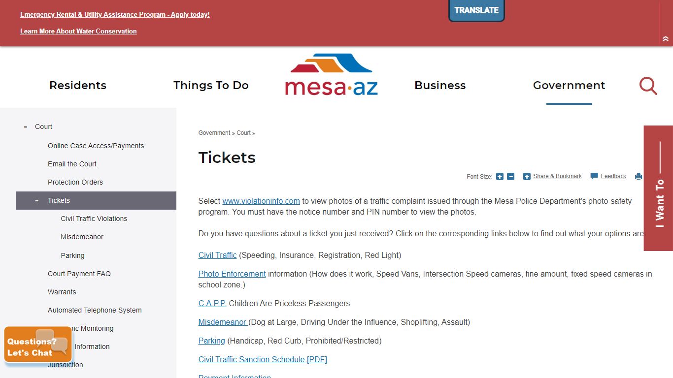 Tickets | City of Mesa - Mesa, Arizona