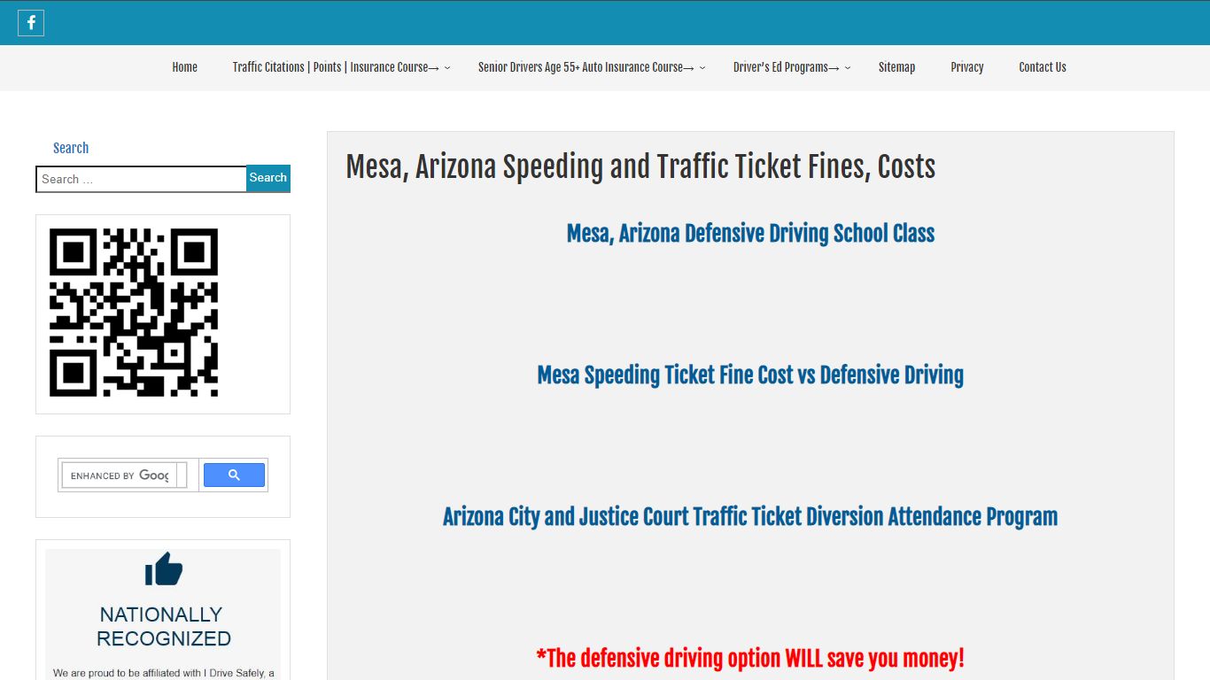 Mesa, Arizona Speeding and Traffic Ticket Fines, Costs