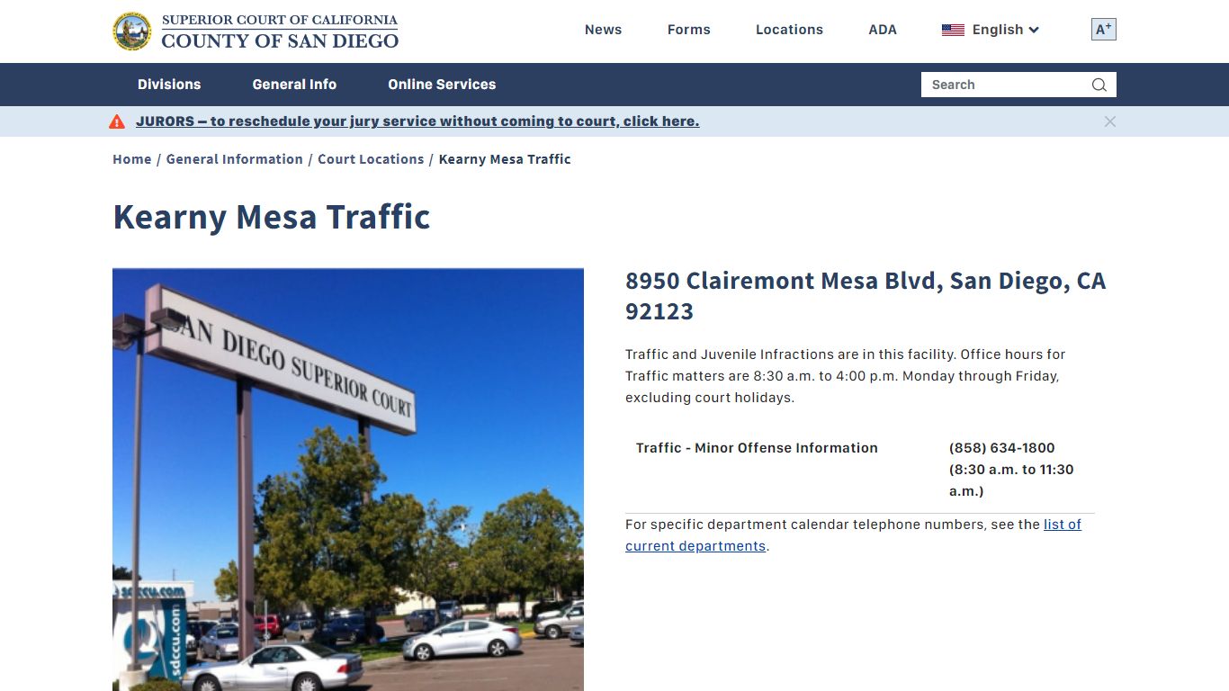 Kearny Mesa Traffic - Superior Court of California